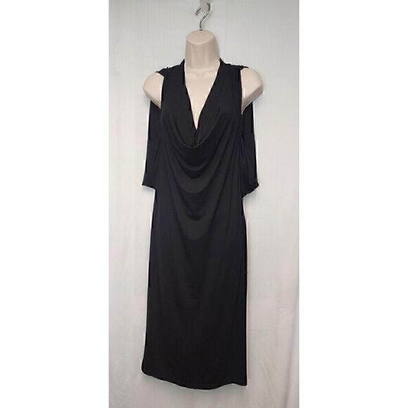 Trina Turk Women's Cowl Neck Open Back Midi Black Dress Size SMALL - Picture 2 of 5